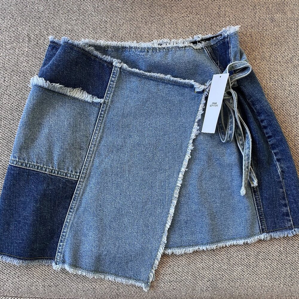 (until 3/31) NWT Urban Outfitters BDG Patchwork Denim Wrap Mini Skirt - Size M